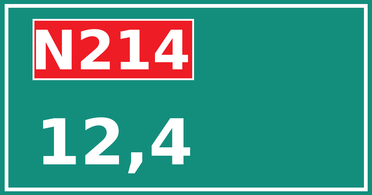Hectometerbord N214 12,4