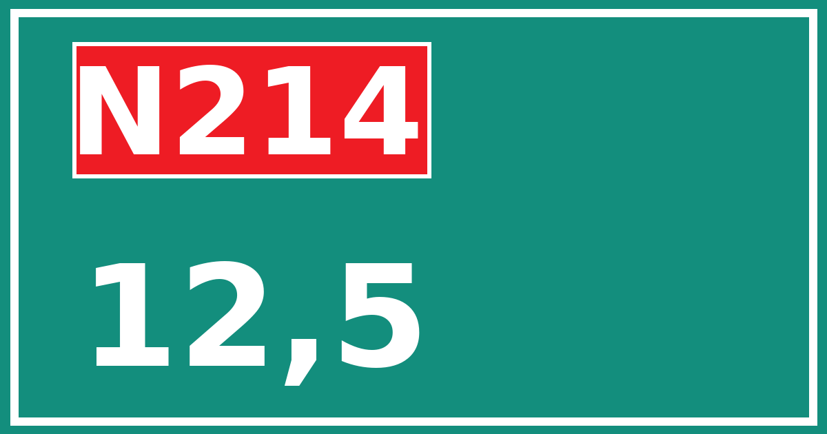 Hectometerbord N214 12,5