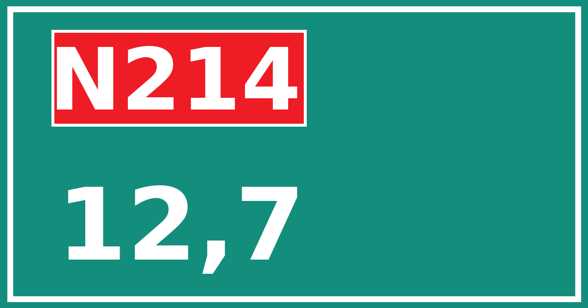 Hectometerbord N214 12,7