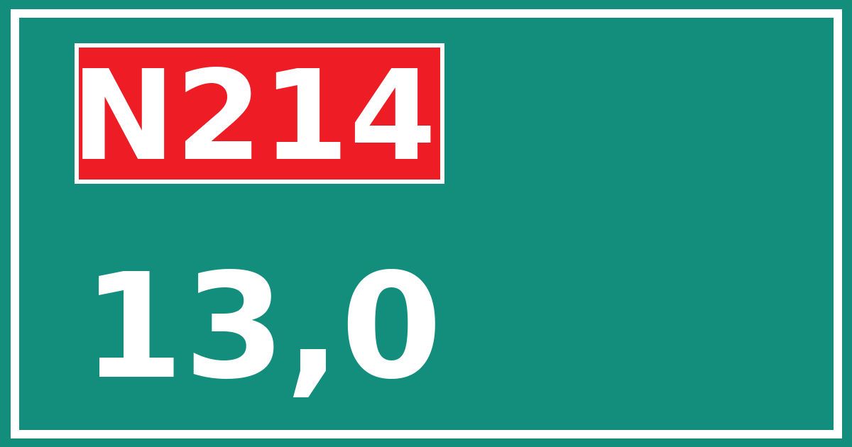 Hectometerbord N214 13,0
