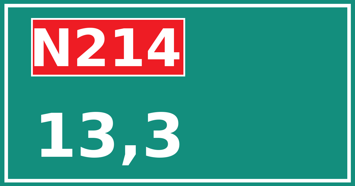 Hectometerbord N214 13,3