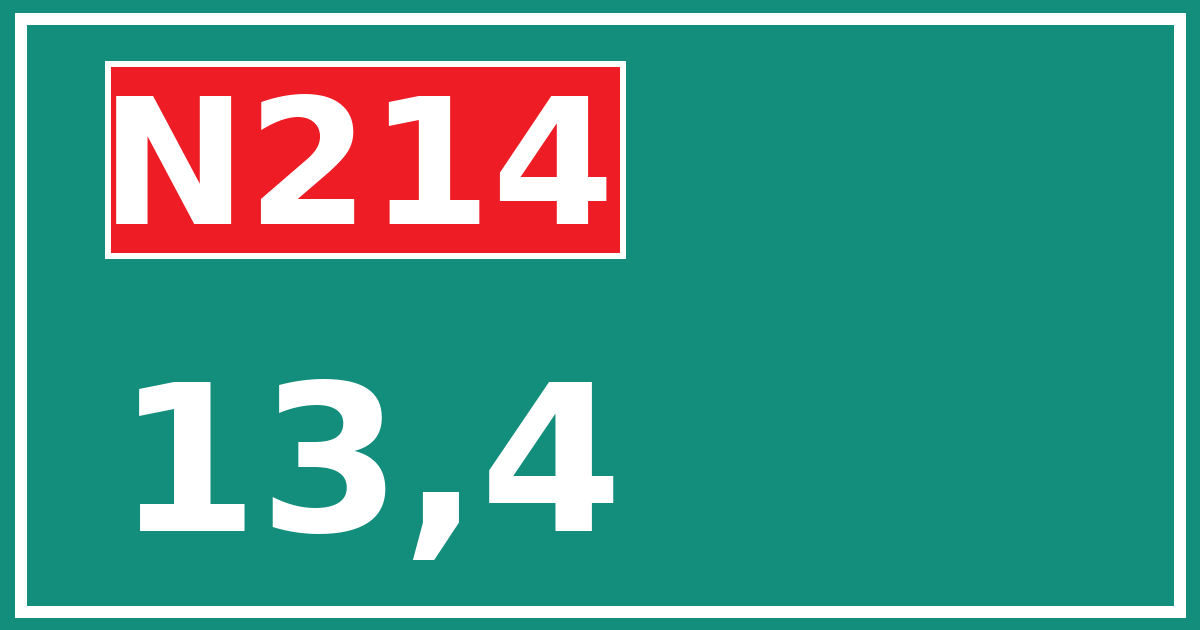 Hectometerbord N214 13,4