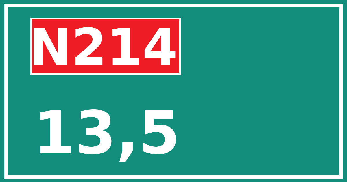 Hectometerbord N214 13,5
