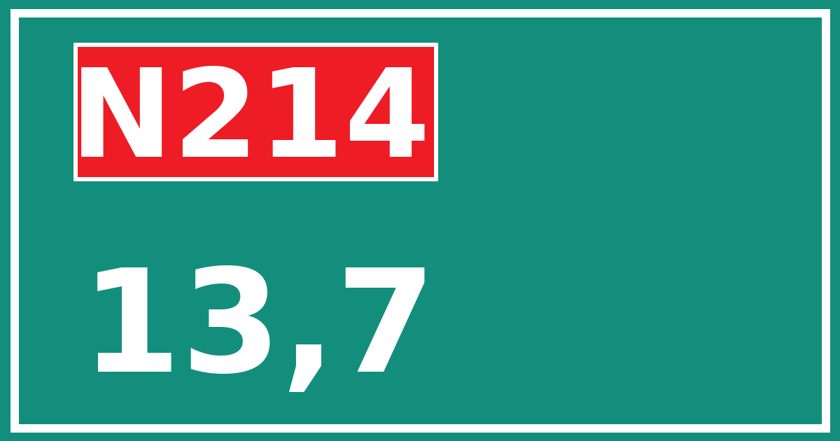 Hectometerbord N214 13,7