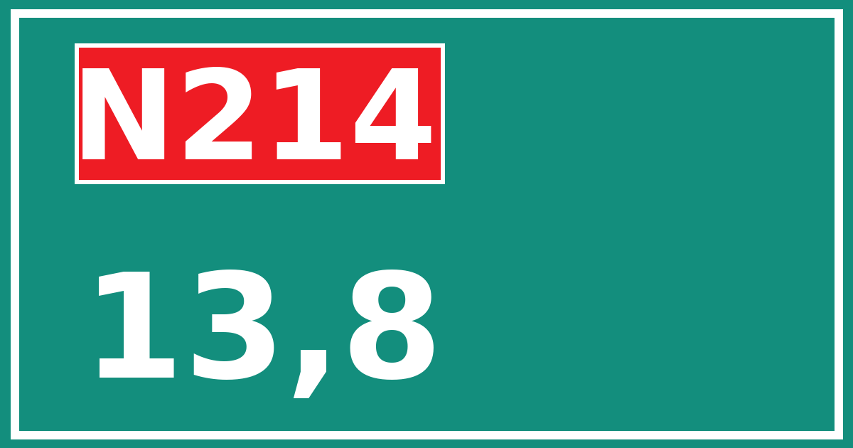 Hectometerbord N214 13,8