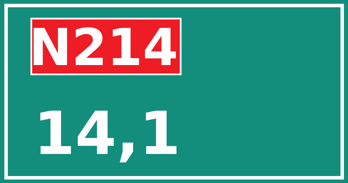 Hectometerbord N214 14,1