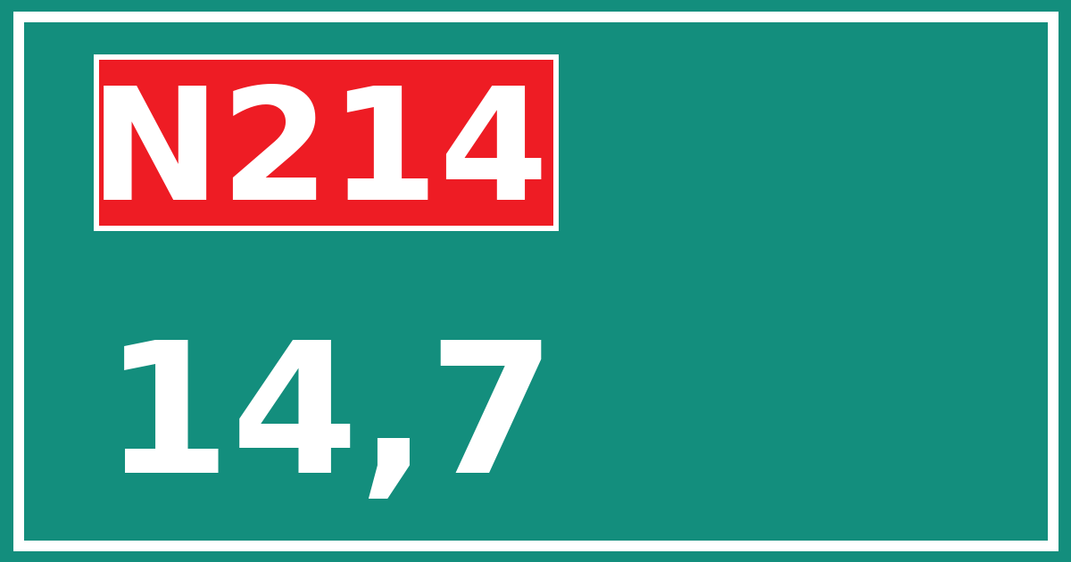 Hectometerbord N214 14,7