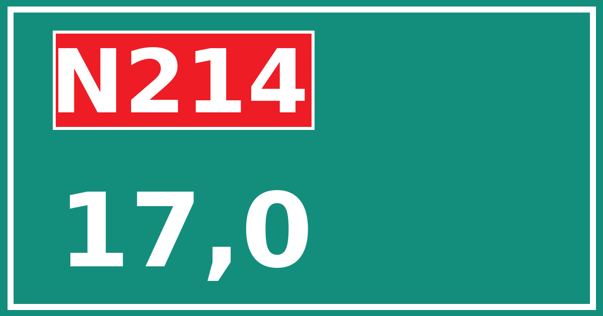 Hectometerbord N214 17,0