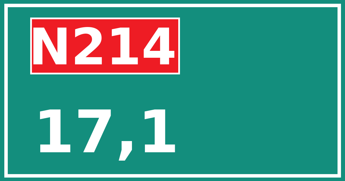 Hectometerbord N214 17,1