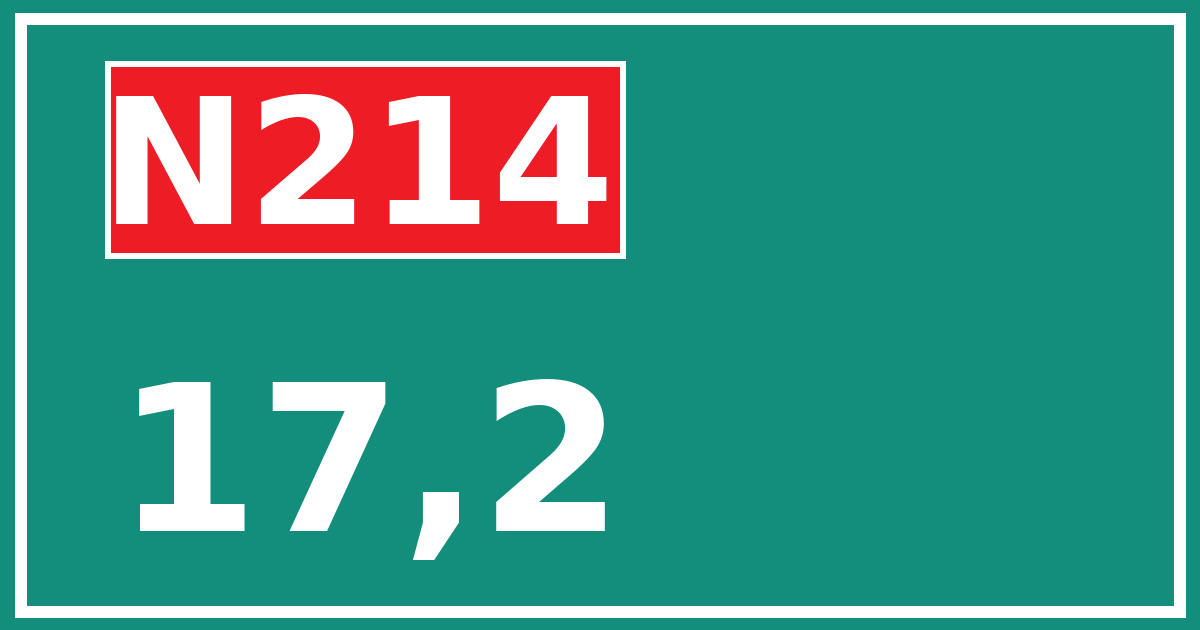 Hectometerbord N214 17,2