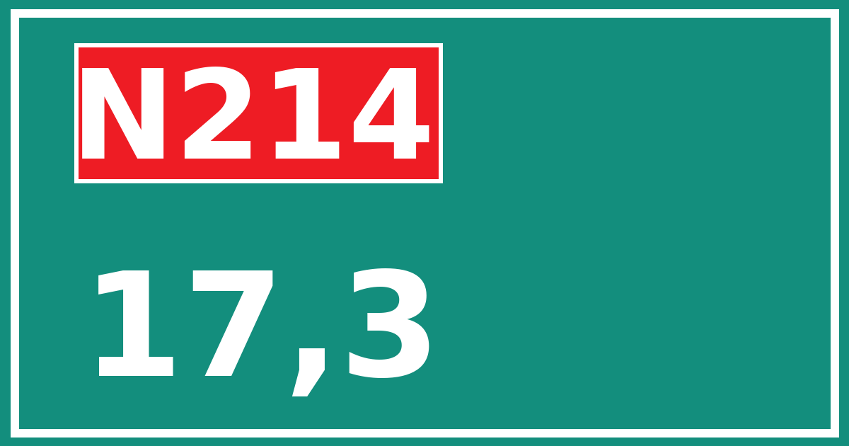 Hectometerbord N214 17,3