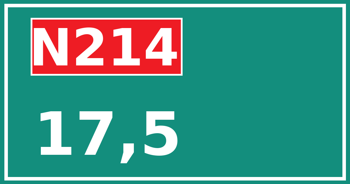 Hectometerbord N214 17,5