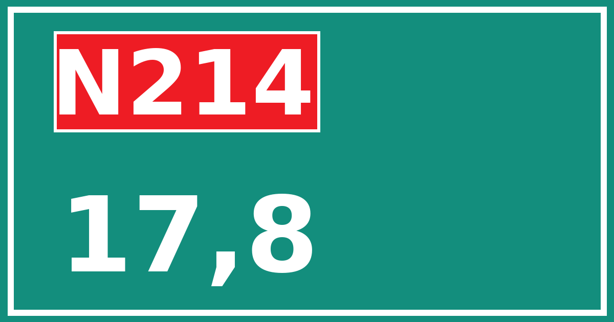 Hectometerbord N214 17,8