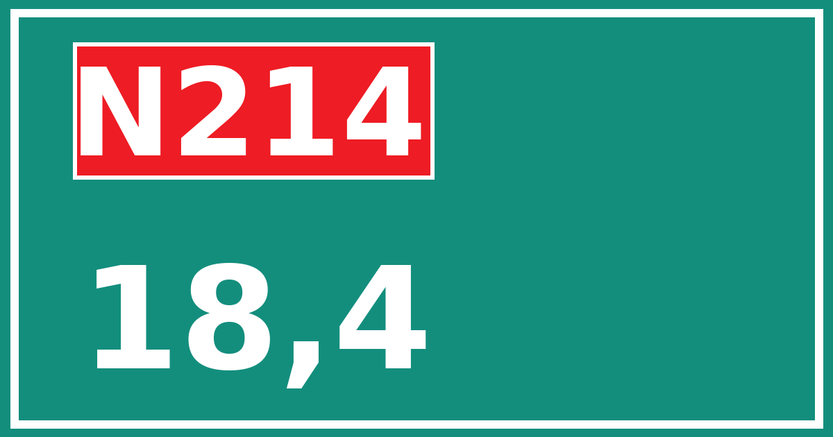 Hectometerbord N214 18,4