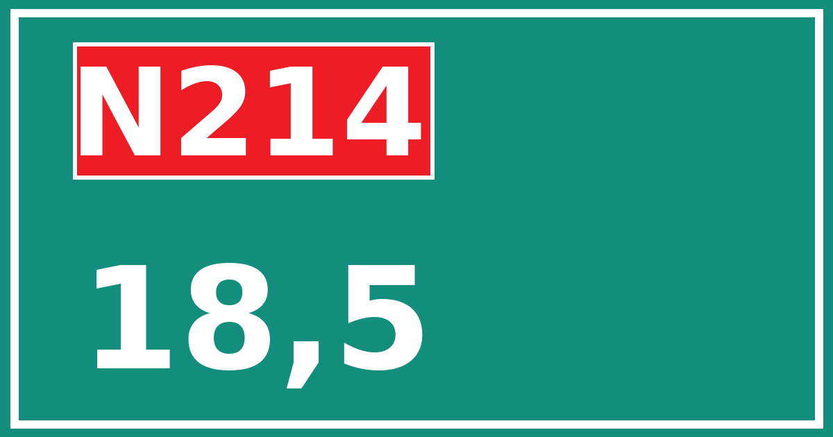 Hectometerbord N214 18,5