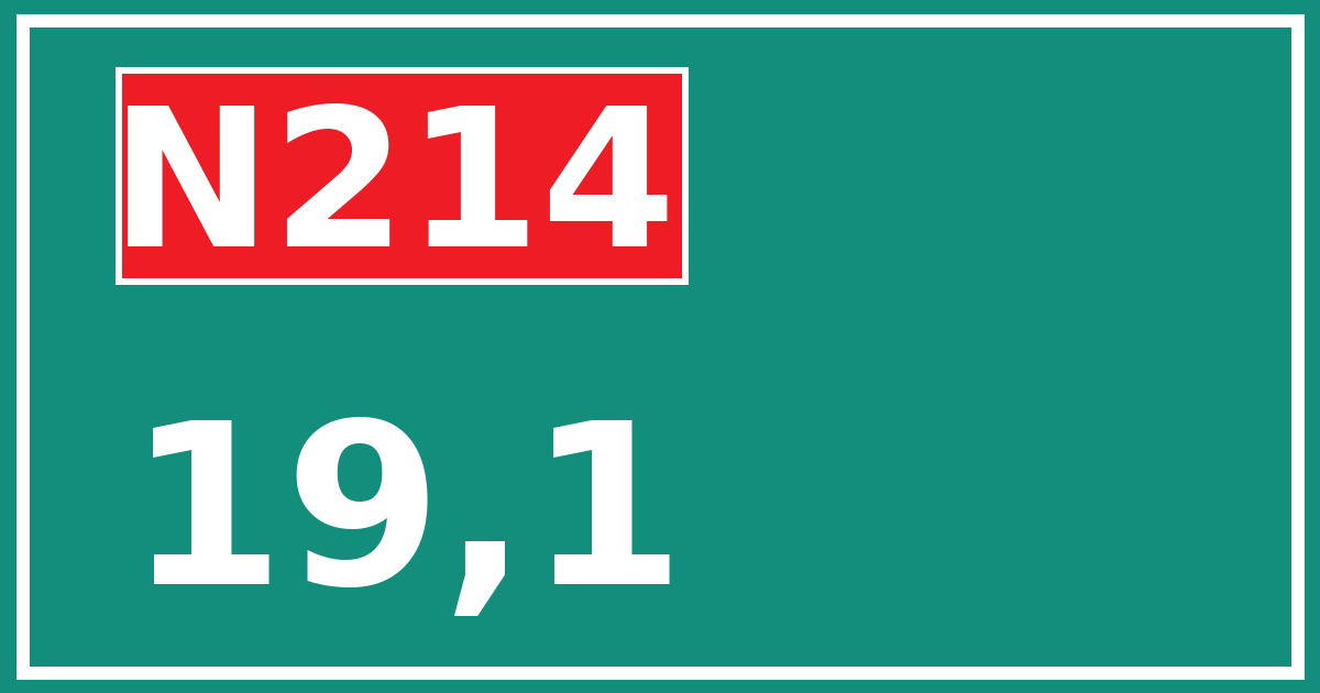 Hectometerbord N214 19,1