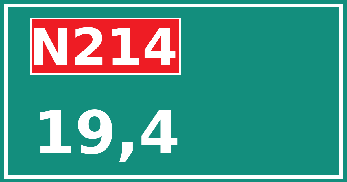 Hectometerbord N214 19,4