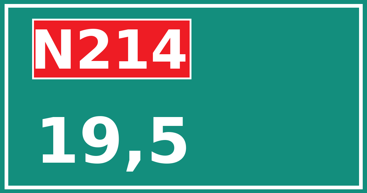 Hectometerbord N214 19,5