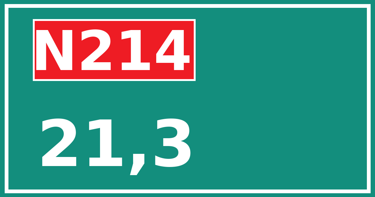 Hectometerbord N214 21,3