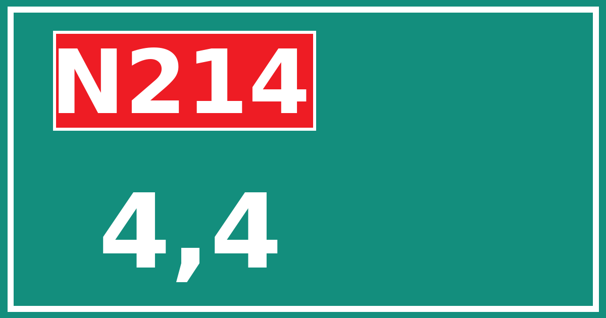 Hectometerbord N214 4,4