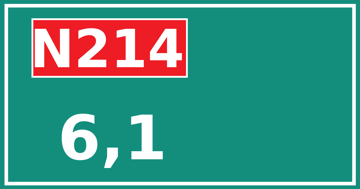 Hectometerbord N214 6,1