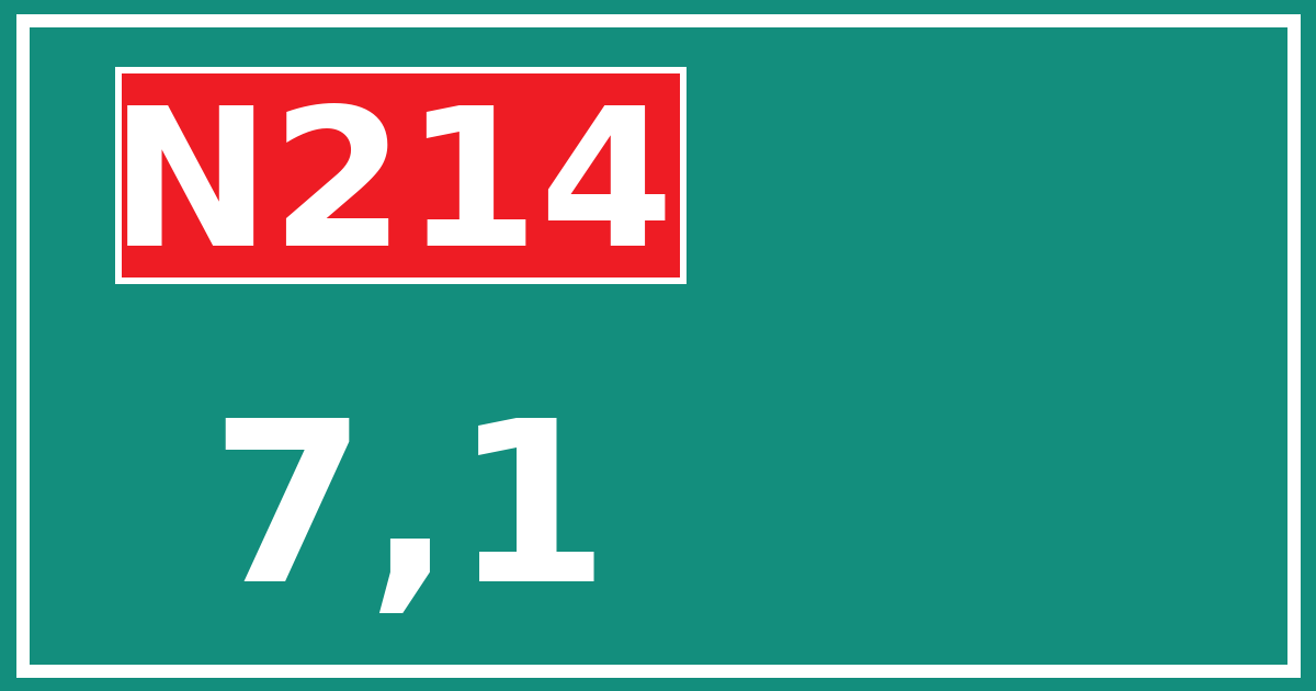 Hectometerbord N214 7,1