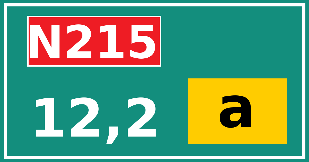 Hectometerbord N215 12,2 letter a
