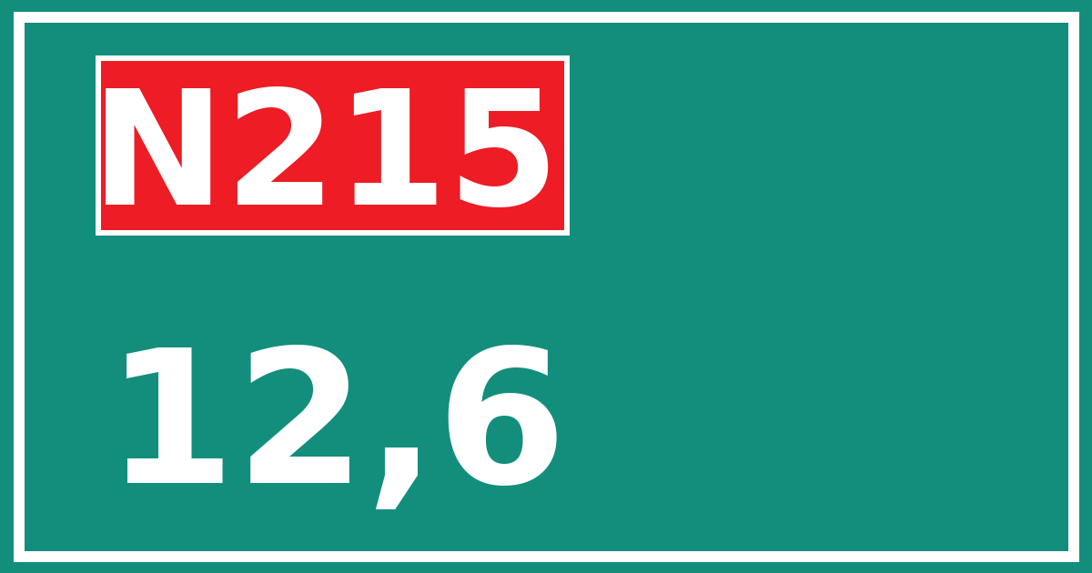 Hectometerbord N215 12,6
