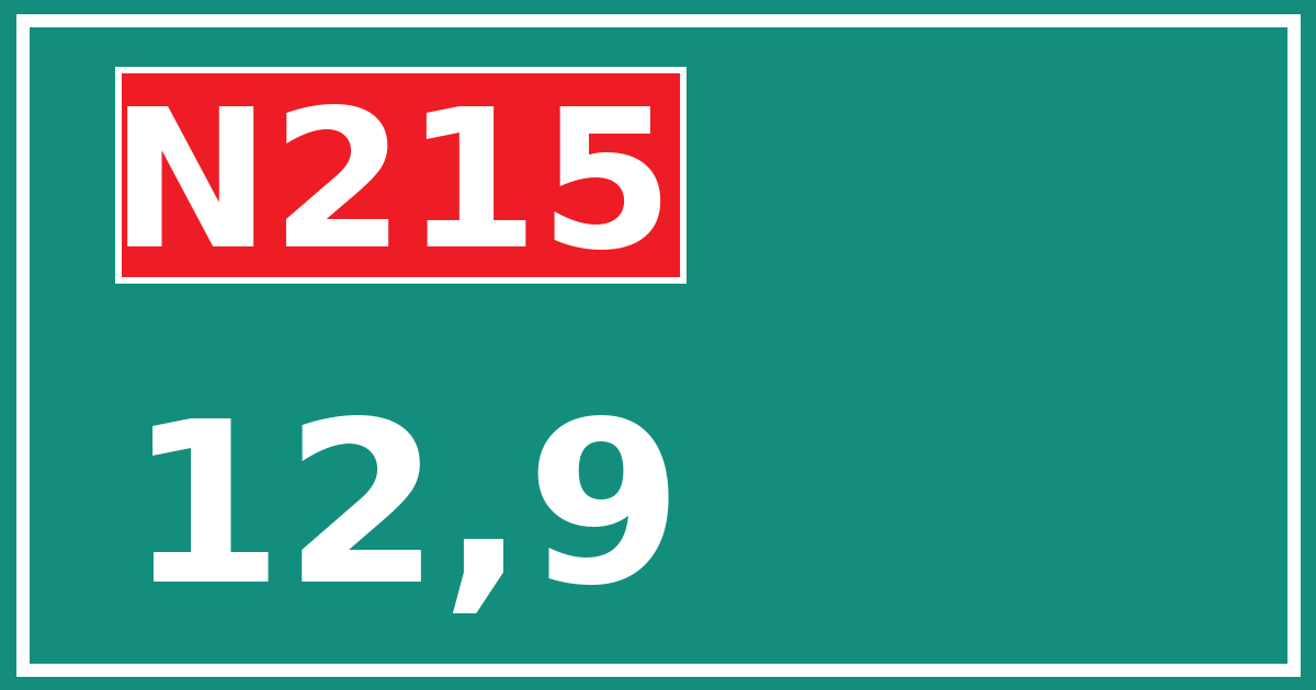 Hectometerbord N215 12,9