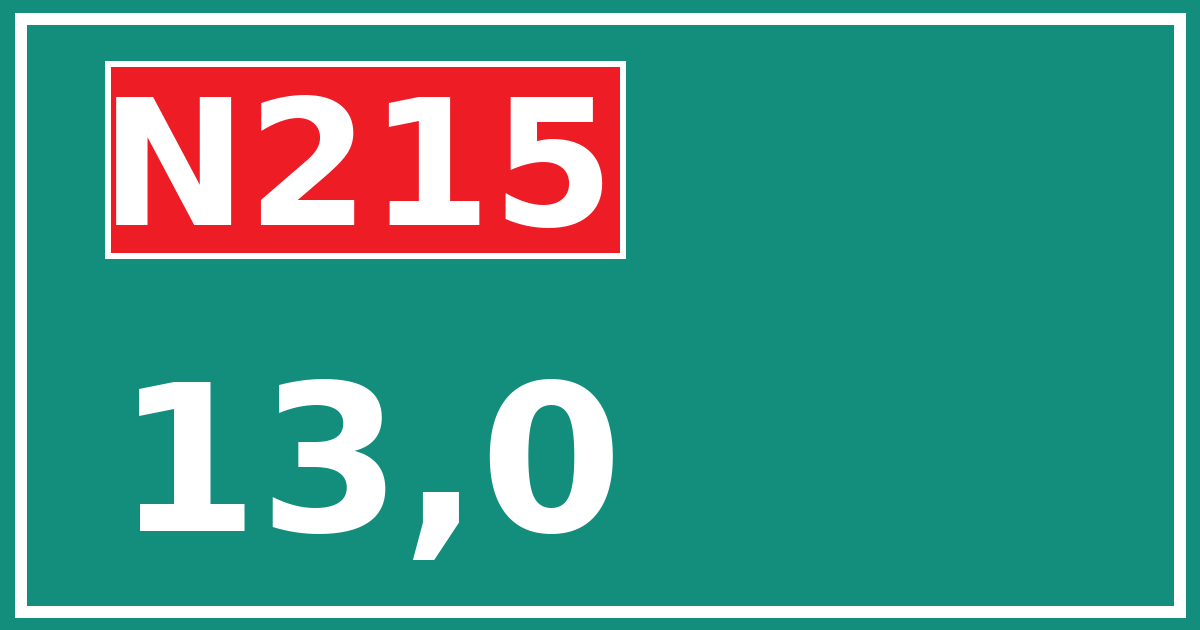 Hectometerbord N215 13,0