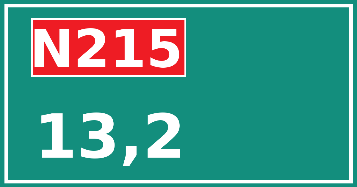 Hectometerbord N215 13,2