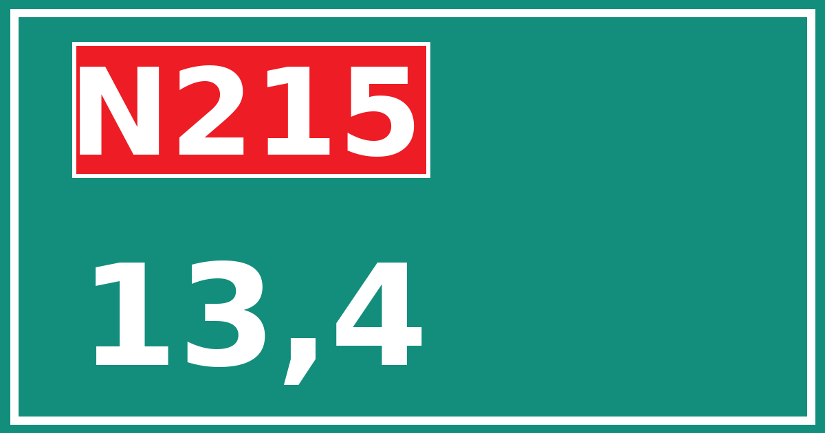 Hectometerbord N215 13,4