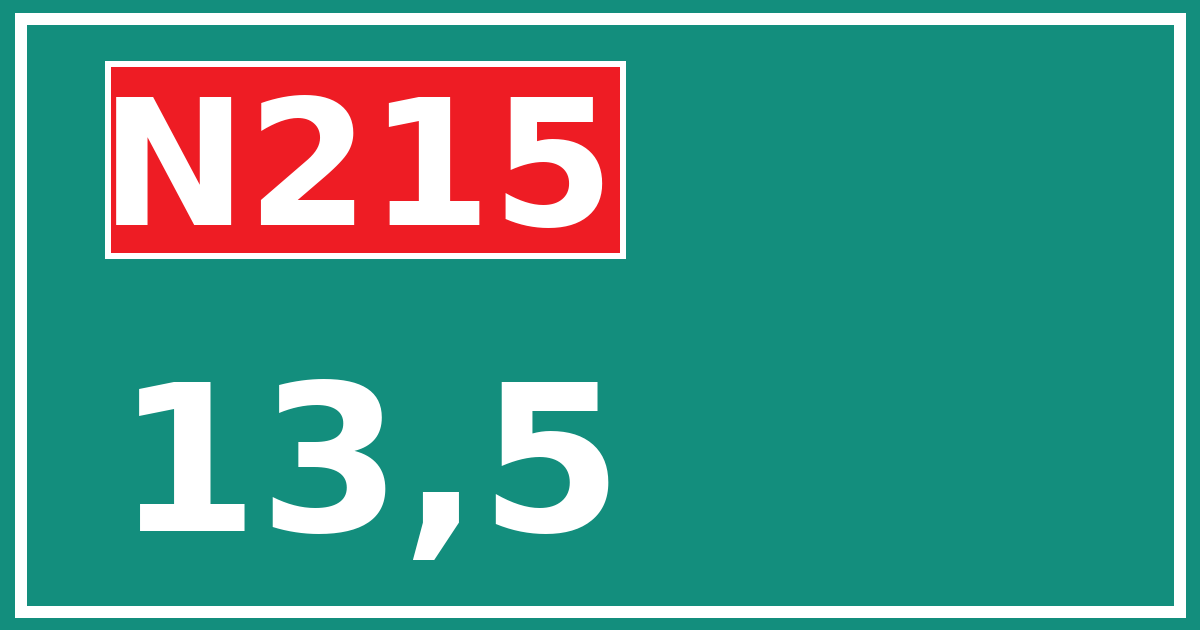 Hectometerbord N215 13,5