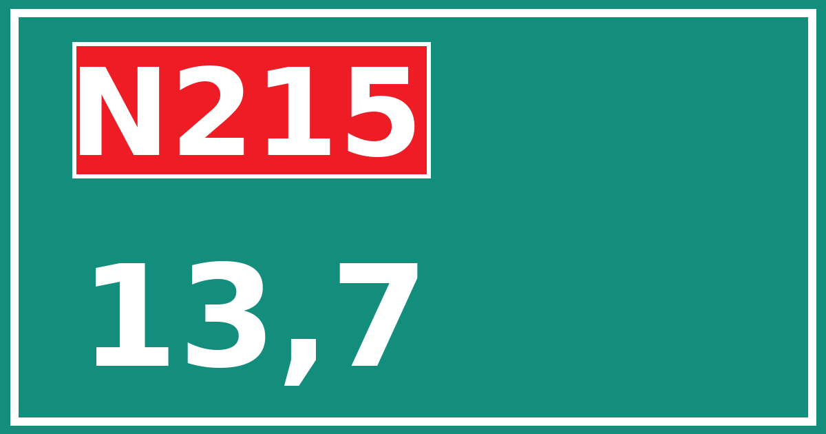 Hectometerbord N215 13,7