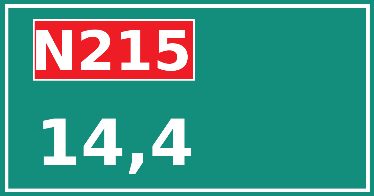 Hectometerbord N215 14,4