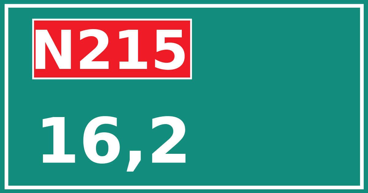 Hectometerbord N215 16,2