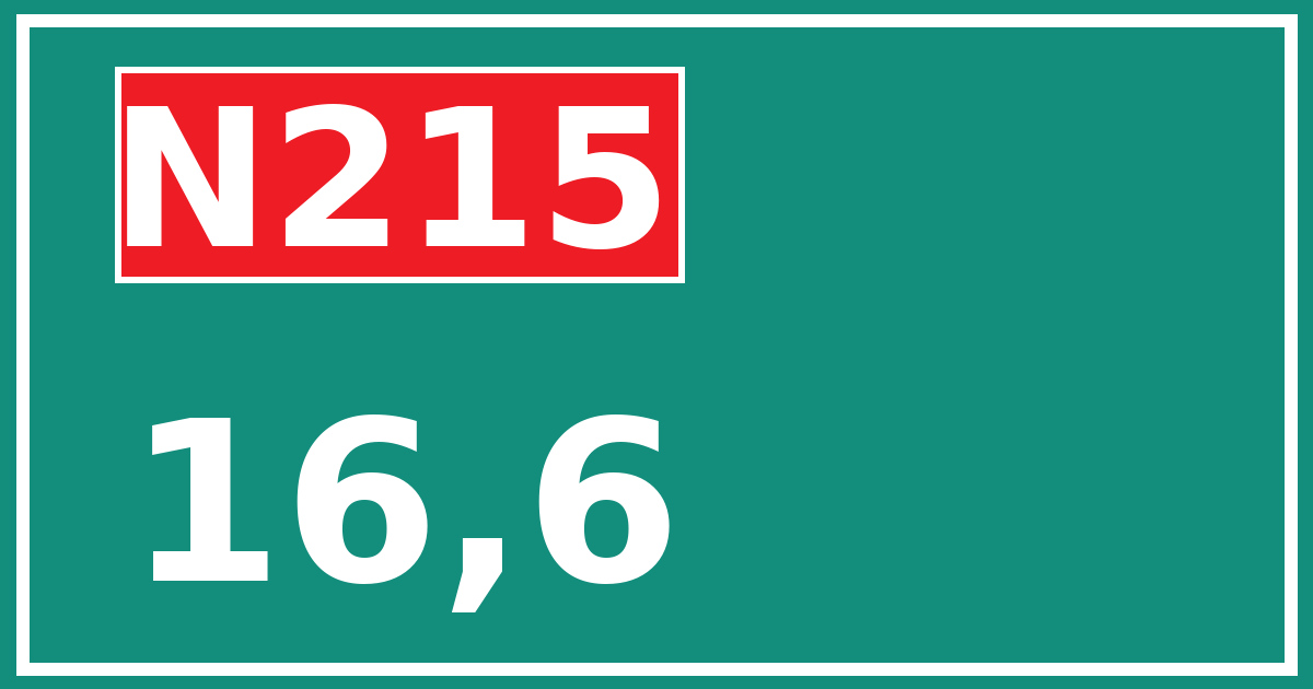 Hectometerbord N215 16,6