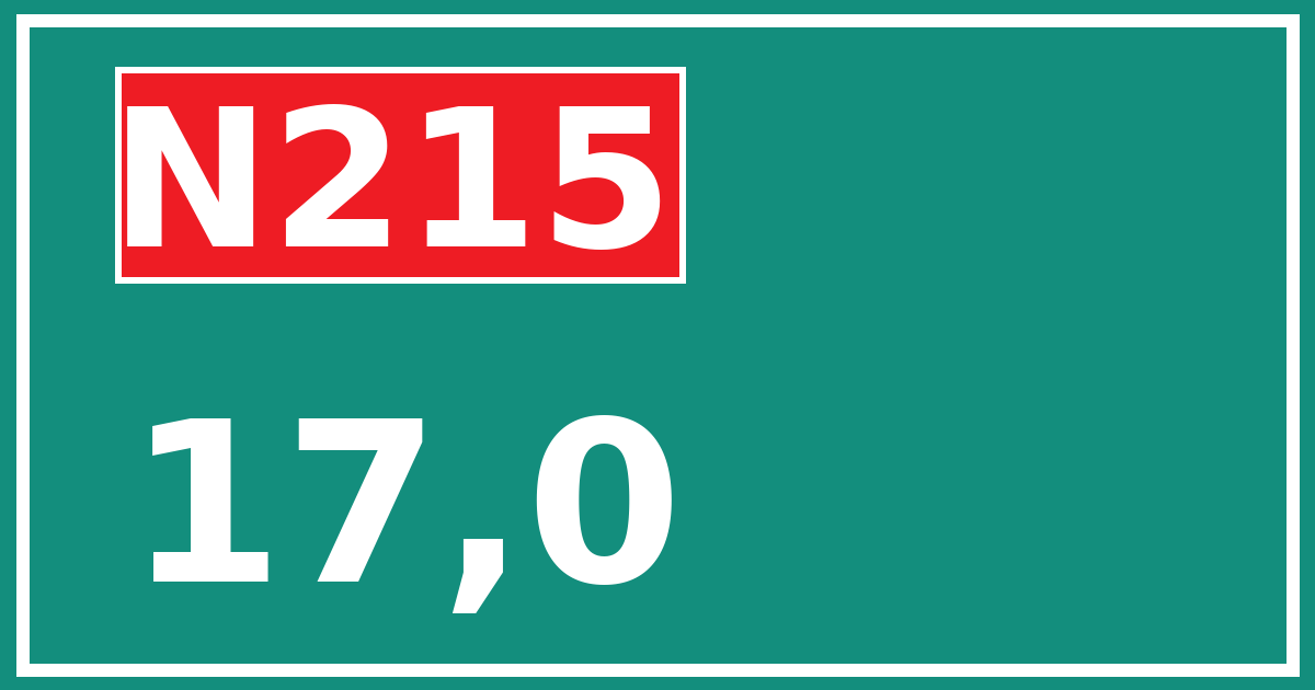 Hectometerbord N215 17,0