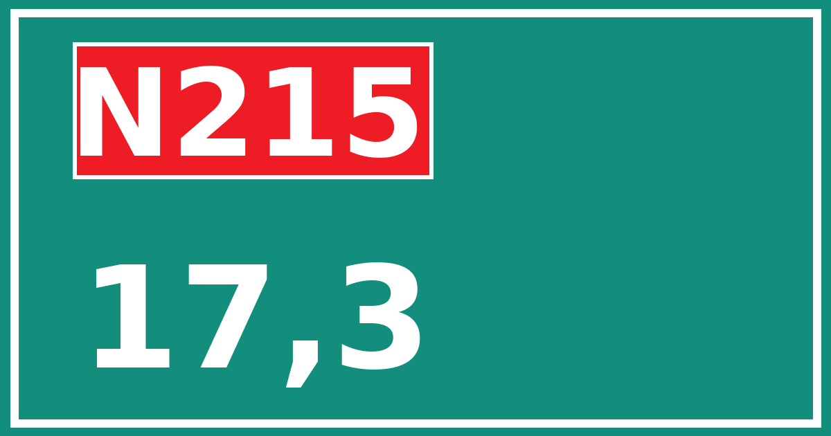 Hectometerbord N215 17,3