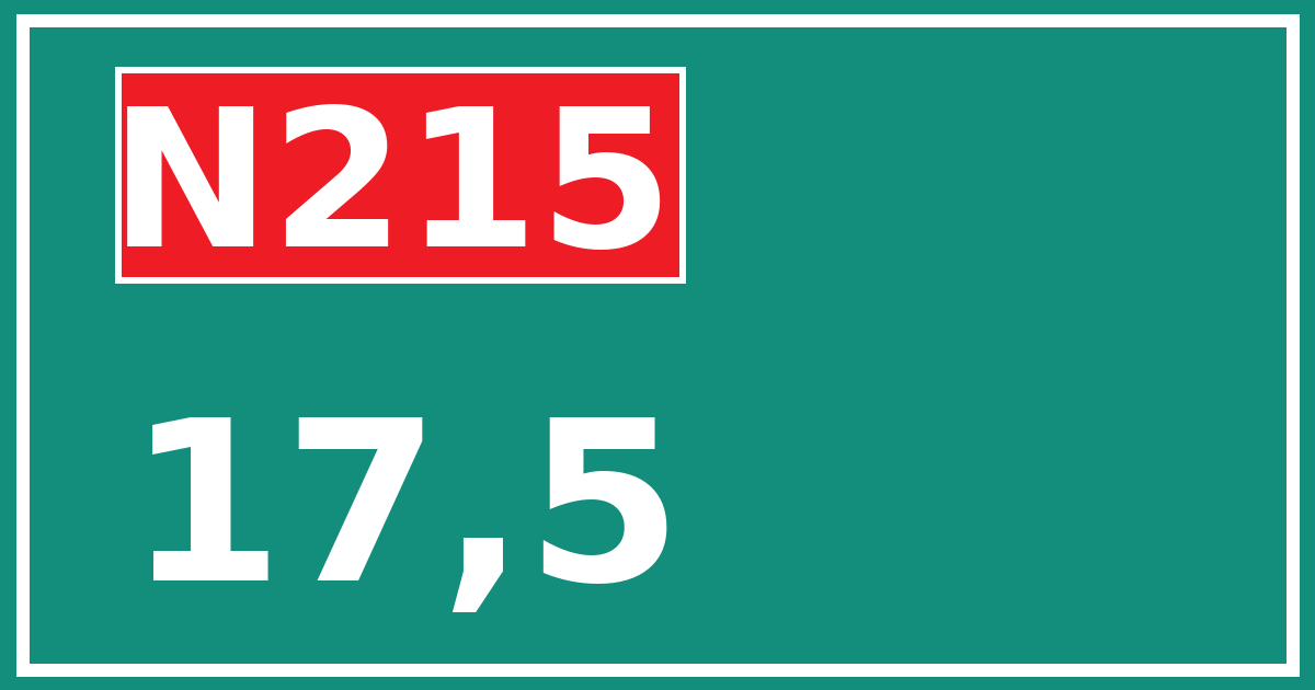 Hectometerbord N215 17,5