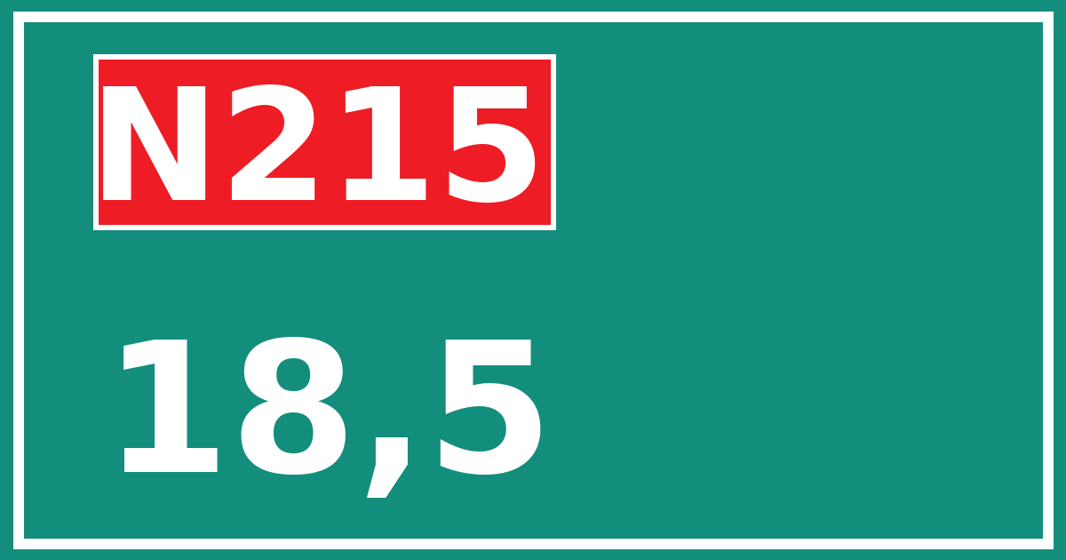Hectometerbord N215 18,5
