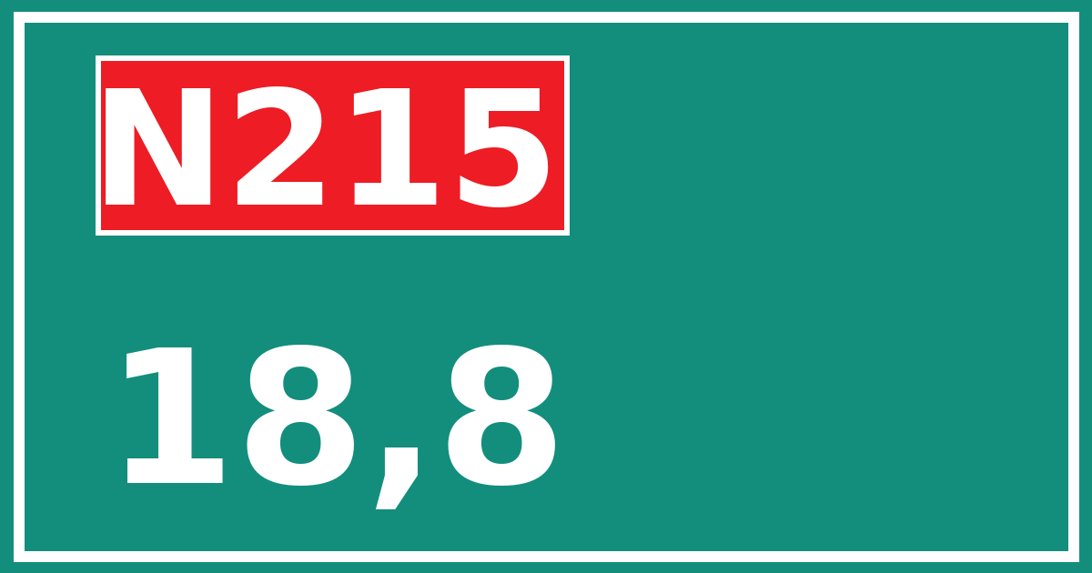 Hectometerbord N215 18,8