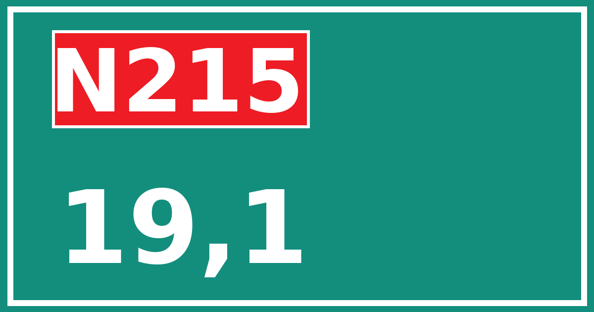 Hectometerbord N215 19,1