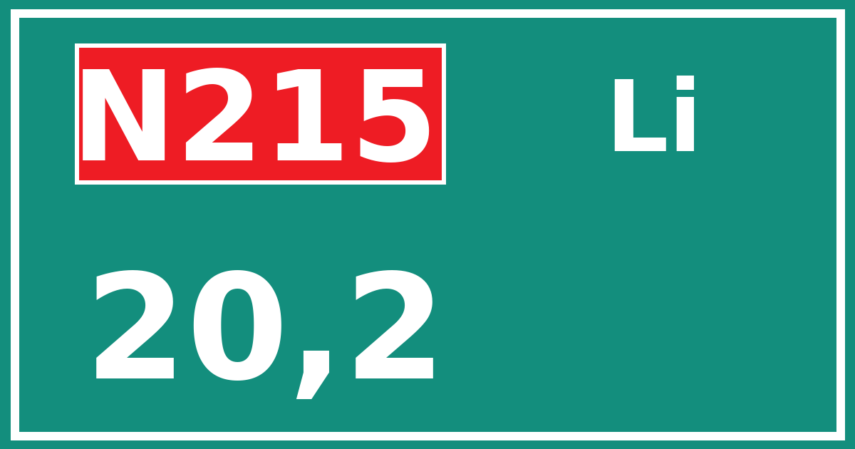 Hectometerbord N215 20,2 zijde Li