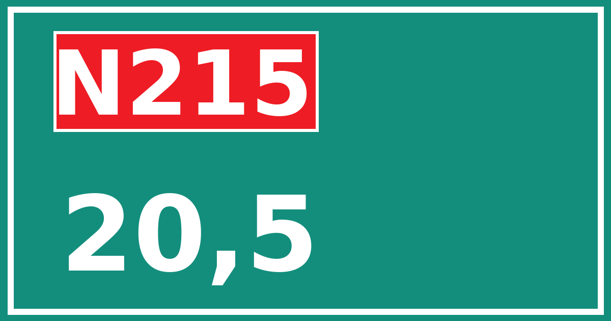 Hectometerbord N215 20,5