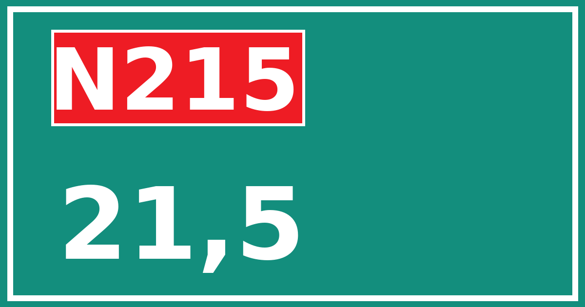 Hectometerbord N215 21,5