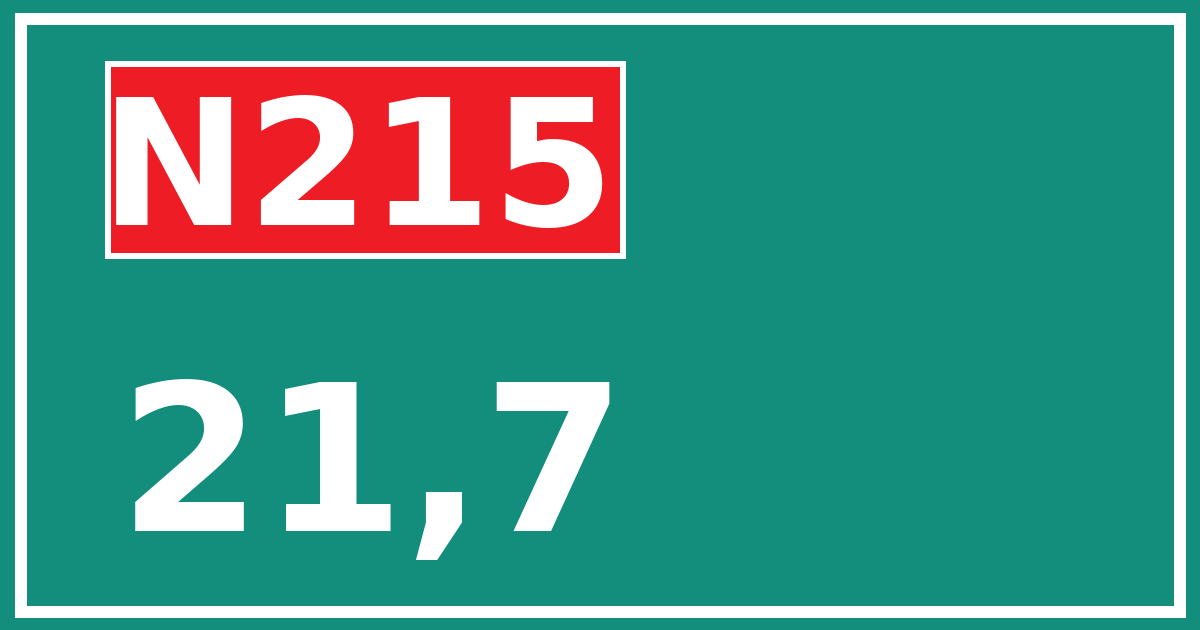Hectometerbord N215 21,7