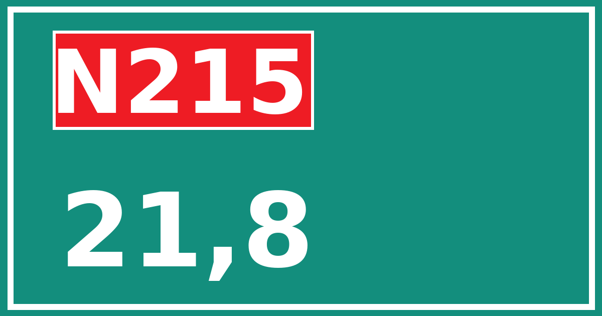 Hectometerbord N215 21,8