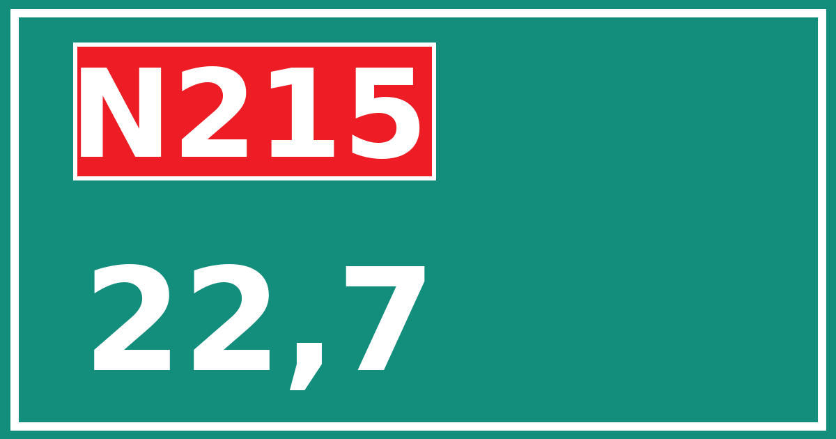 Hectometerbord N215 22,7