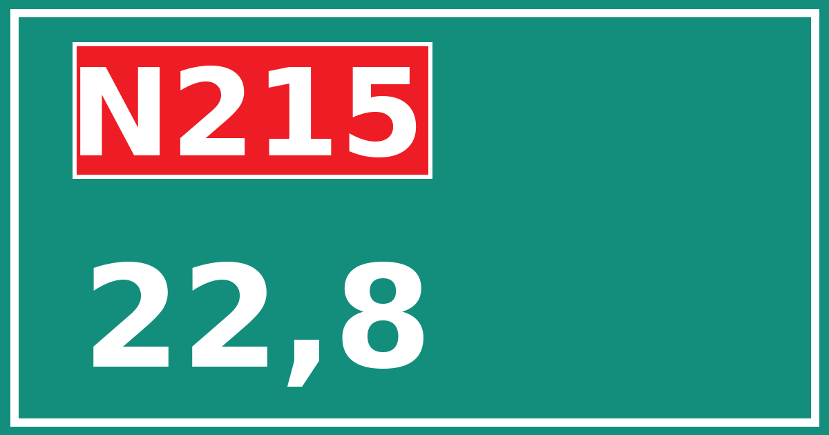 Hectometerbord N215 22,8